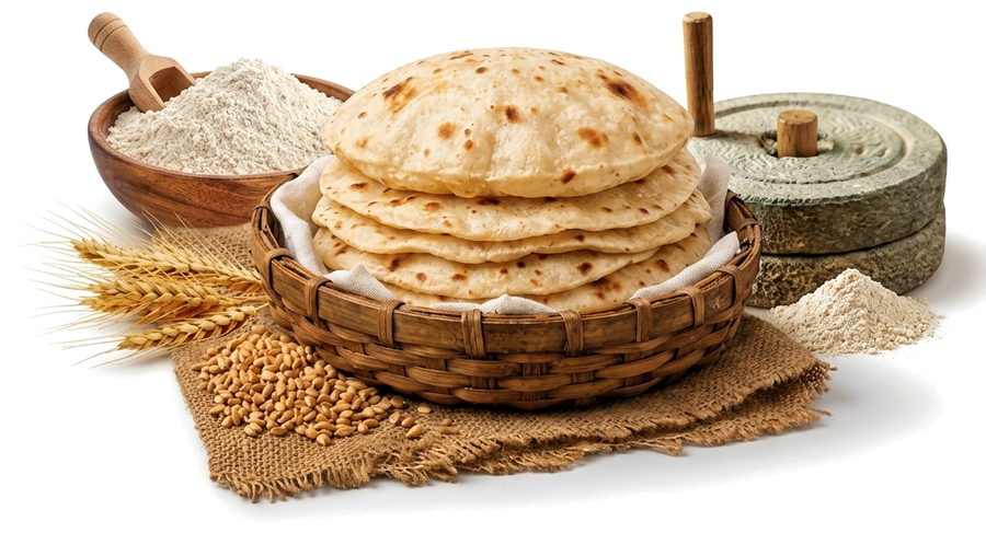 Hot Soft Puffed Phulkas & Traditional Stone Chakki