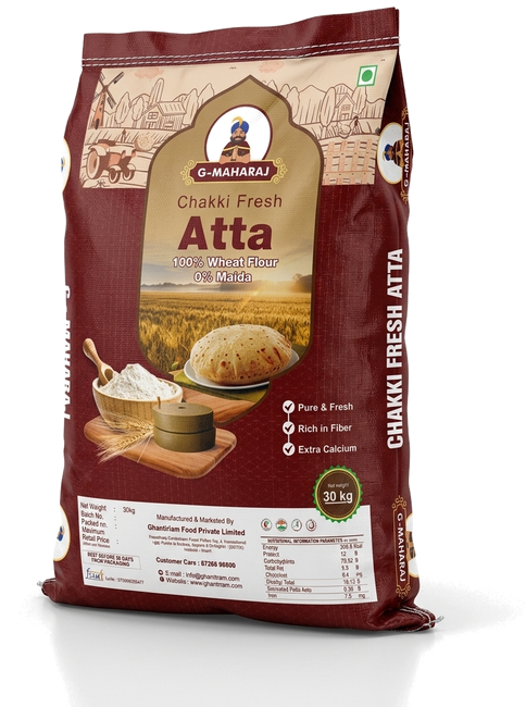 G-MAHARAJ Chakki Fresh Atta 30 KG Commercial Bag
